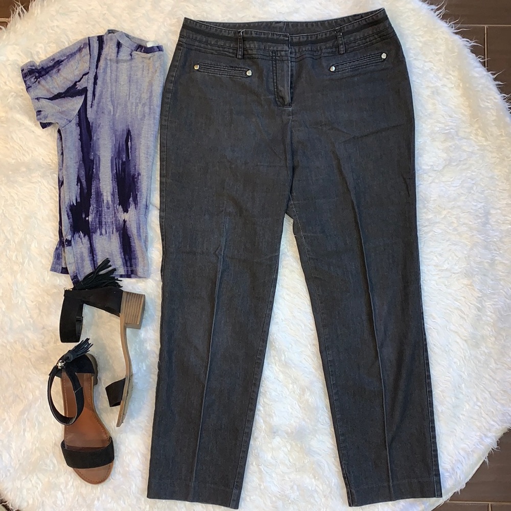 Larry Levine Black Washed Jeans Sz 10
